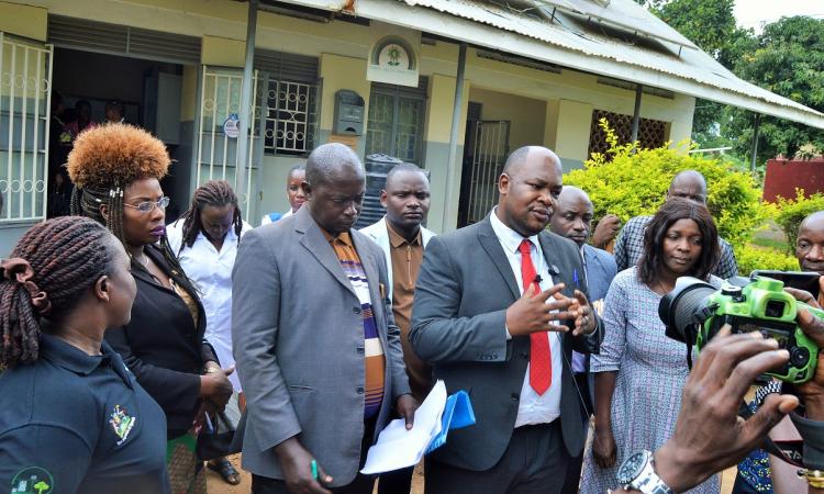 District Chairman - Hon Peter Kawuki and Council members visit Nindye Health Centre III during Field work